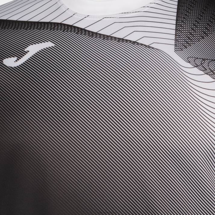 Joma 82P4R2944 أسود أبيض قميص قصير الأكمام الحسبة الثاني رجال