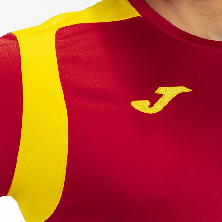Joma 82P4R2948 احمر اصفر بطولة قميص قصير الأكمام v رجال