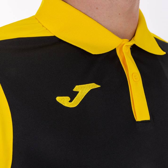 Joma 82P4R2950 أصفر مسود بطولة قميص بولو بأكمام قصيرة v رجال