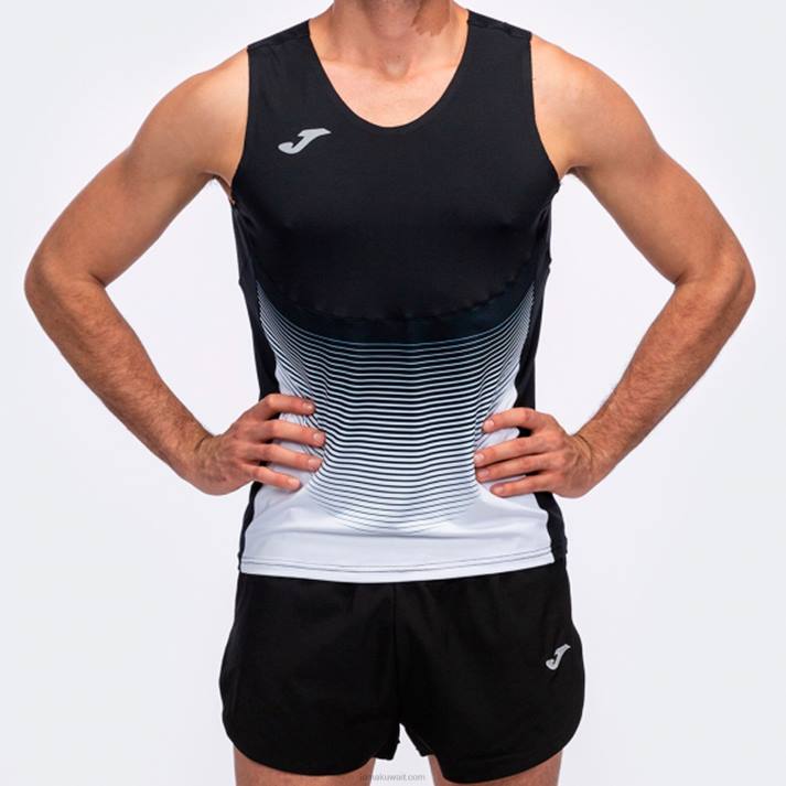 Joma 82P4R2961 أسود أبيض بلا أكمام تي شيرت النخبة السادس رجال