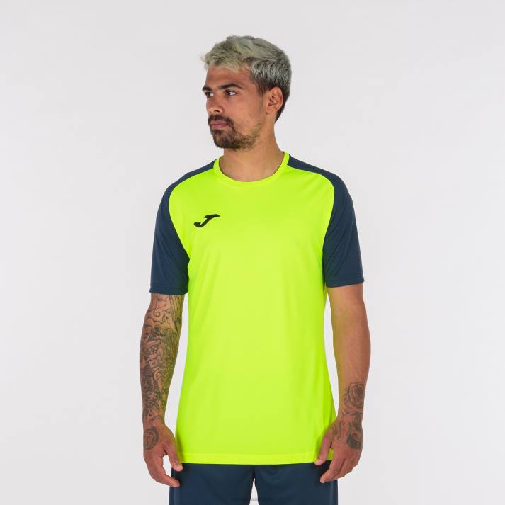 Joma 82P4R2968 الفلورسنت الأصفر الأزرق الداكن قميص بأكمام قصيرة أكاديمية رابعا رجال