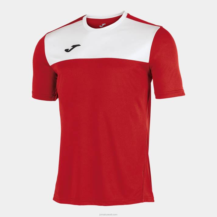 Joma 82P4R2971 احمر ابيض الفائز قميص قصير الأكمام رجال