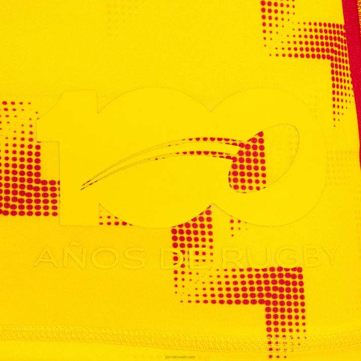 Joma 82P4R2972 أصفر قميص قصير كم 2 زي الاتحاد الاسباني للرجبي