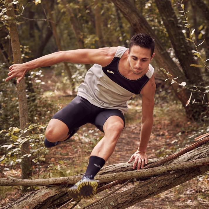 Joma 82P4R2983 مزيج أسود رمادي سباق تي شيرت بلا أكمام رجال