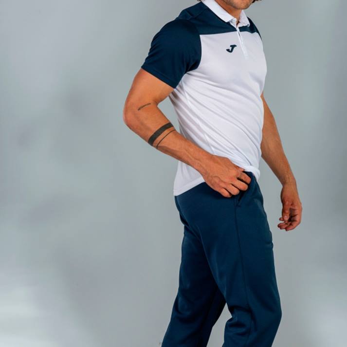 Joma 82P4R2988 أبيض كحلي قميص بولو بأكمام قصيرة هواية II رجال