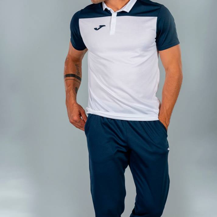 Joma 82P4R2988 أبيض كحلي قميص بولو بأكمام قصيرة هواية II رجال