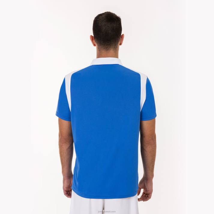 Joma 82P4R2990 أزرق ملكي أبيض بطولة قميص بولو بأكمام قصيرة v رجال
