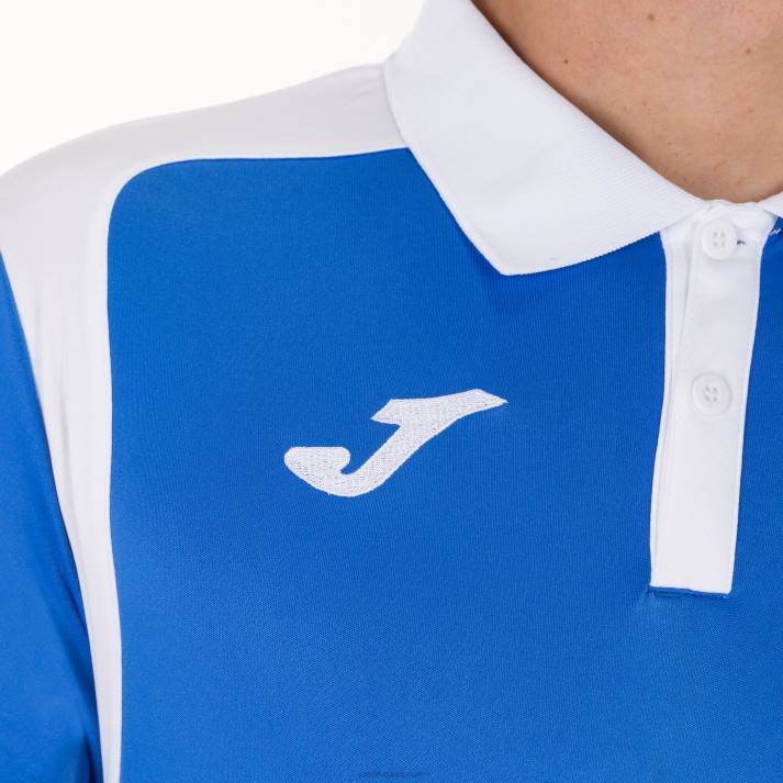 Joma 82P4R2990 أزرق ملكي أبيض بطولة قميص بولو بأكمام قصيرة v رجال