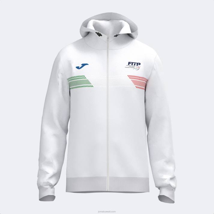 Joma 82P4R3016 أبيض الاتحاد الايطالية للتنس والبديل سترة مقنعين