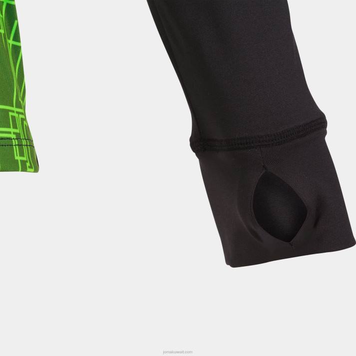 Joma 82P4R3025 أسود أخضر نيون قميص من النوع الثقيل النخبة الثامن رجال