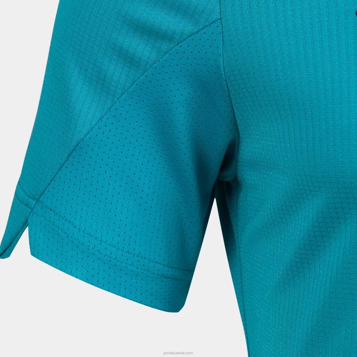 Joma 82P4R3028 الفلورسنت الفيروز الأزرق الداكن قميص بأكمام قصيرة ذهبي رابعا رجال