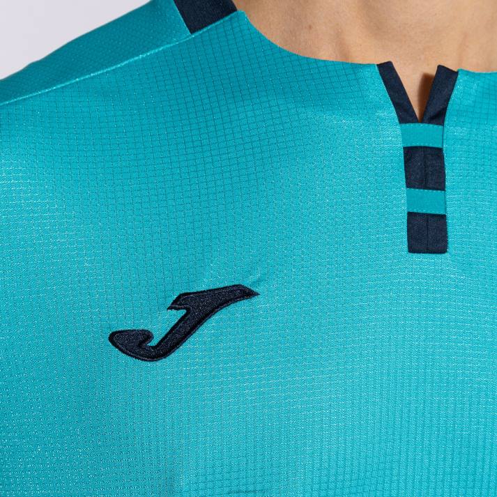 Joma 82P4R3028 الفلورسنت الفيروز الأزرق الداكن قميص بأكمام قصيرة ذهبي رابعا رجال