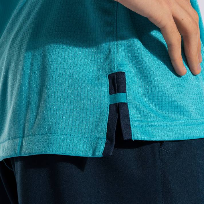 Joma 82P4R3028 الفلورسنت الفيروز الأزرق الداكن قميص بأكمام قصيرة ذهبي رابعا رجال