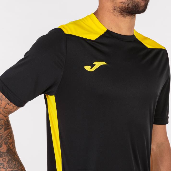 Joma 82P4R3033 أصفر مسود بطولة قميص قصير الأكمام سادسا رجال