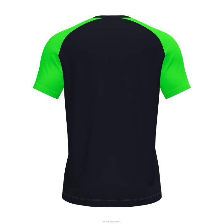 Joma 82P4R3044 أسود أخضر نيون قميص بأكمام قصيرة أكاديمية رابعا رجال