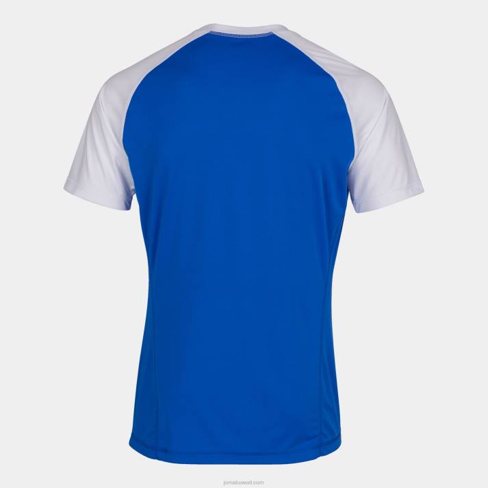 Joma 82P4R3047 أزرق ملكي أبيض قميص قصير الأكمام للعمل الجماعي رجال