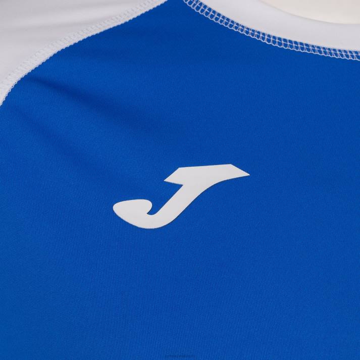 Joma 82P4R3047 أزرق ملكي أبيض قميص قصير الأكمام للعمل الجماعي رجال