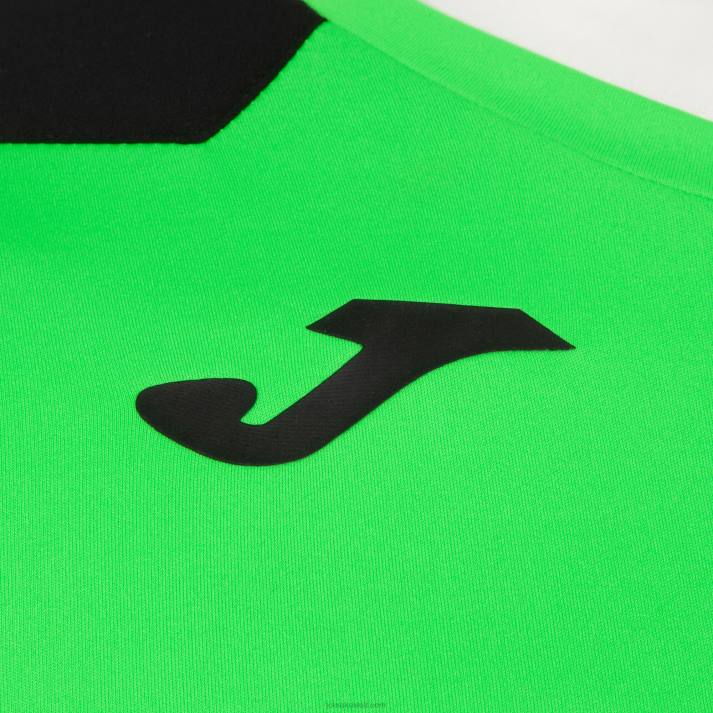 Joma 82P4R3049 نيون أخضر أسود قميص قصير الأكمام سجل الثاني رجال