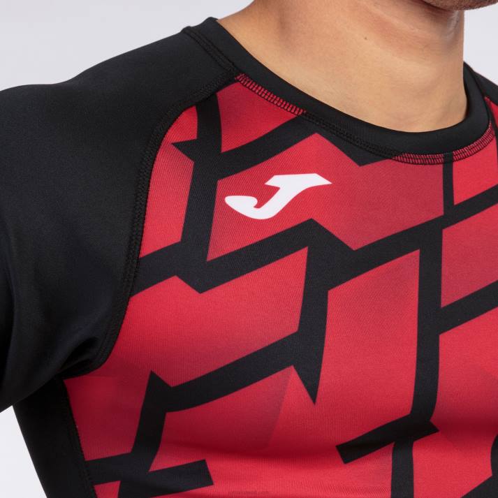 Joma 82P4R3050 أسود أحمر قميص بأكمام قصيرة myskin iii رجال
