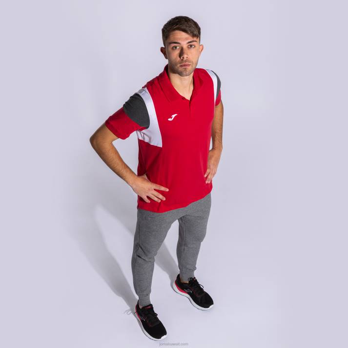 Joma 82P4R3079 أحمر قميص بولو بأكمام قصيرة كونفورت III رجال