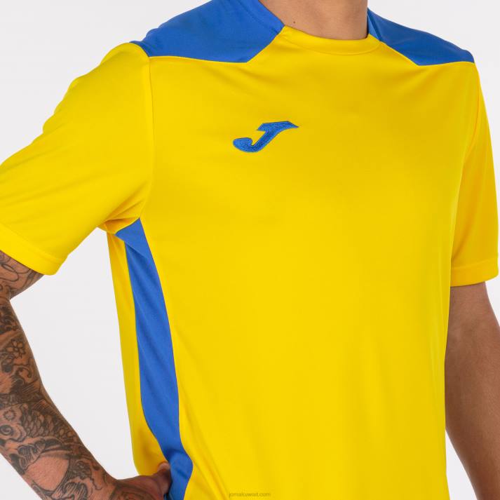 Joma 82P4R3097 أصفر أزرق ملكي بطولة قميص قصير الأكمام سادسا رجال
