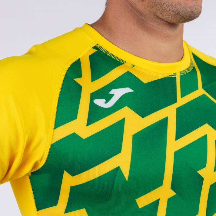 Joma 82P4R3106 الأخضر الأصفر قميص بأكمام قصيرة myskin iii رجال