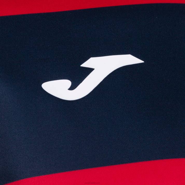 Joma 82P4R3108 الأزرق الداكن الأحمر قميص قصير الأكمام prorugby الثاني رجال
