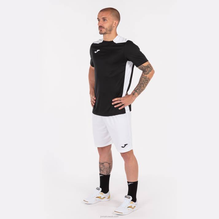 Joma 82P4R3121 أسود أبيض بطولة قميص قصير الأكمام سادسا رجال