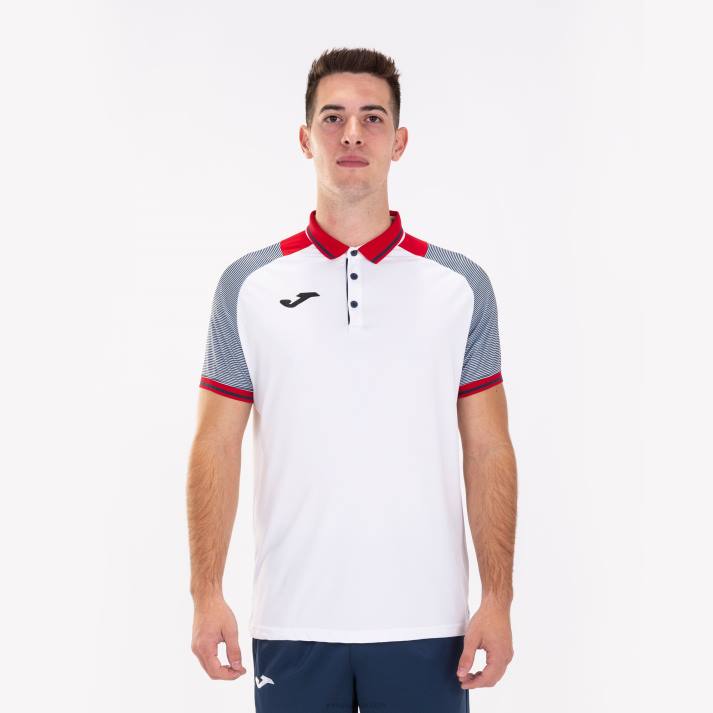 Joma 82P4R3129 أبيض كحلي قميص بولو قصير الأكمام أساسي الثاني رجال