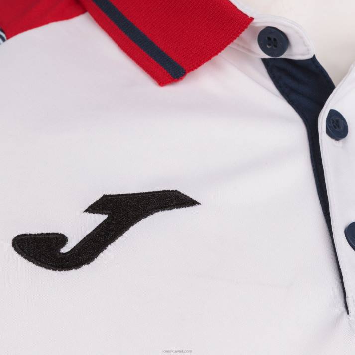 Joma 82P4R3129 أبيض كحلي قميص بولو قصير الأكمام أساسي الثاني رجال