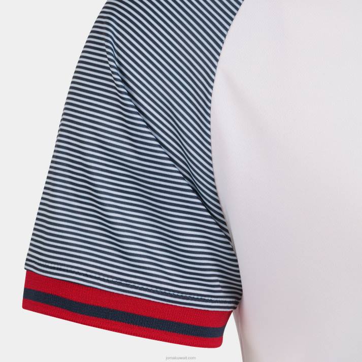 Joma 82P4R3129 أبيض كحلي قميص بولو قصير الأكمام أساسي الثاني رجال