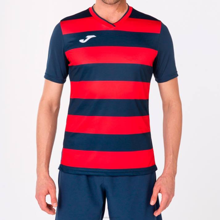 Joma 82P4R3130 الأزرق الداكن الأحمر قميص بأكمام قصيرة europa iv رجال