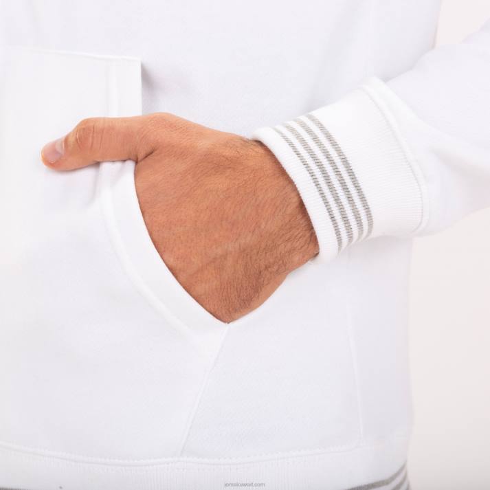 Joma 82P4R3137 أبيض سترة مقنعين في الحرم الجامعي ثالثا رجال