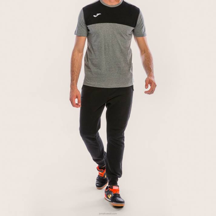 Joma 82P4R3142 مزيج أسود رمادي الفائز قميص قصير الأكمام رجال