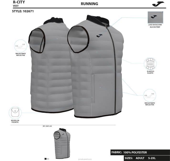 Joma 82P4R3150 أسود سترة مبطنة r-night رجال