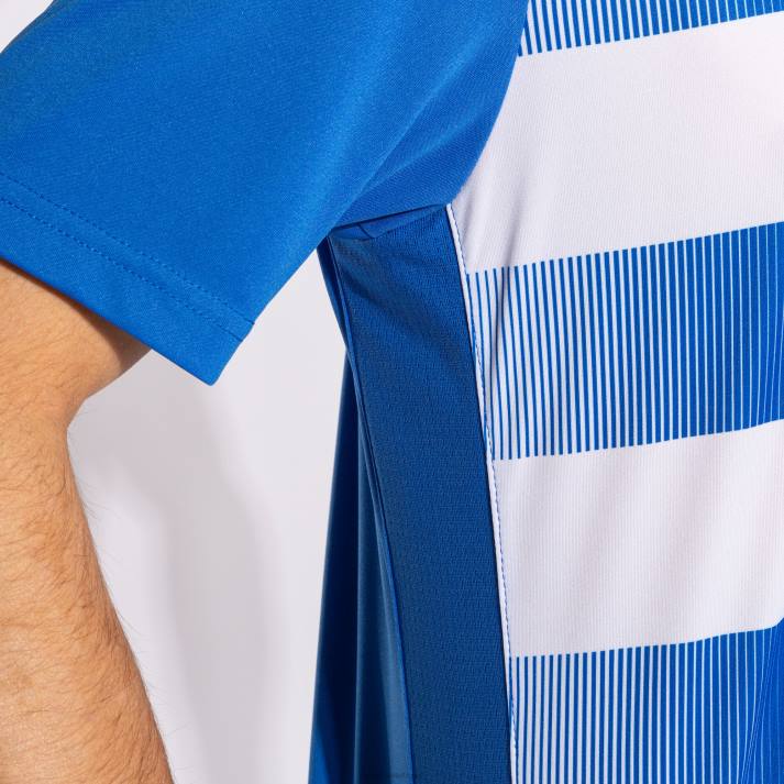 Joma 82P4R3180 أزرق ملكي أبيض قميص بكم قصير europa v رجال