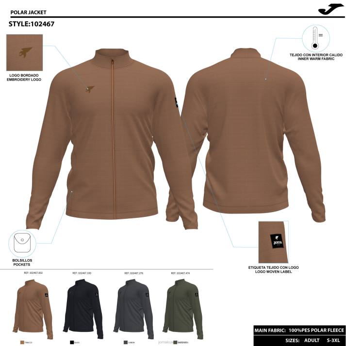 Joma 82P4R3187 بني مستكشف الصوف القطبي رجال