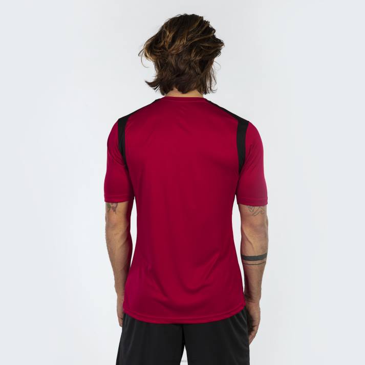 Joma 82P4R3212 أحمر أسود بطولة قميص قصير الأكمام v رجال