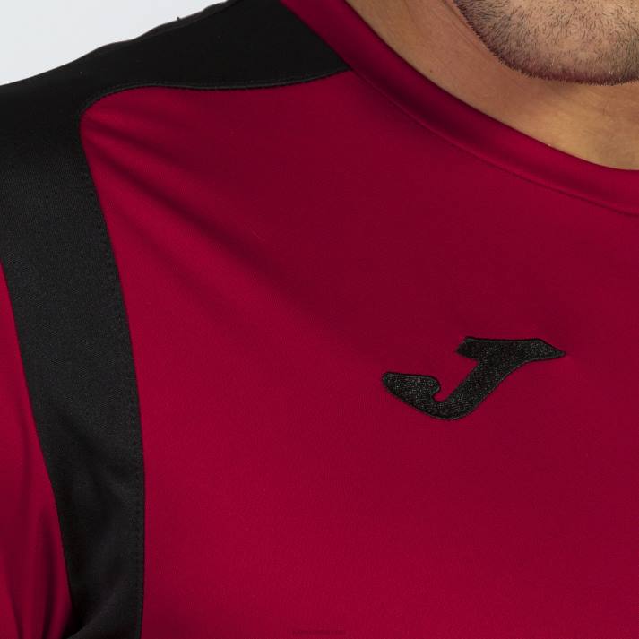 Joma 82P4R3212 أحمر أسود بطولة قميص قصير الأكمام v رجال