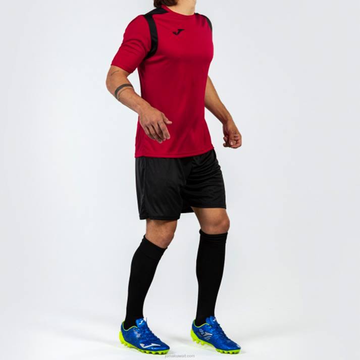 Joma 82P4R3212 أحمر أسود بطولة قميص قصير الأكمام v رجال