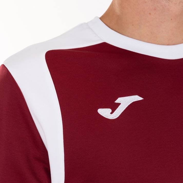 Joma 82P4R3214 بورجوندي أبيض بطولة قميص من النوع الثقيل v رجال