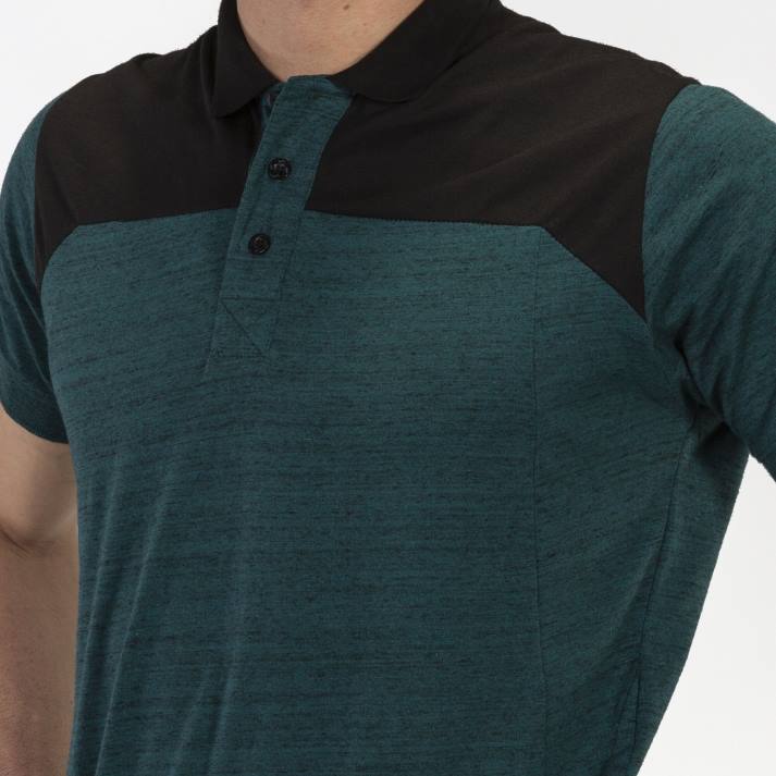 Joma 82P4R3217 أخضر أسود قميص بولو قصير الأكمام الفائز الثاني رجال