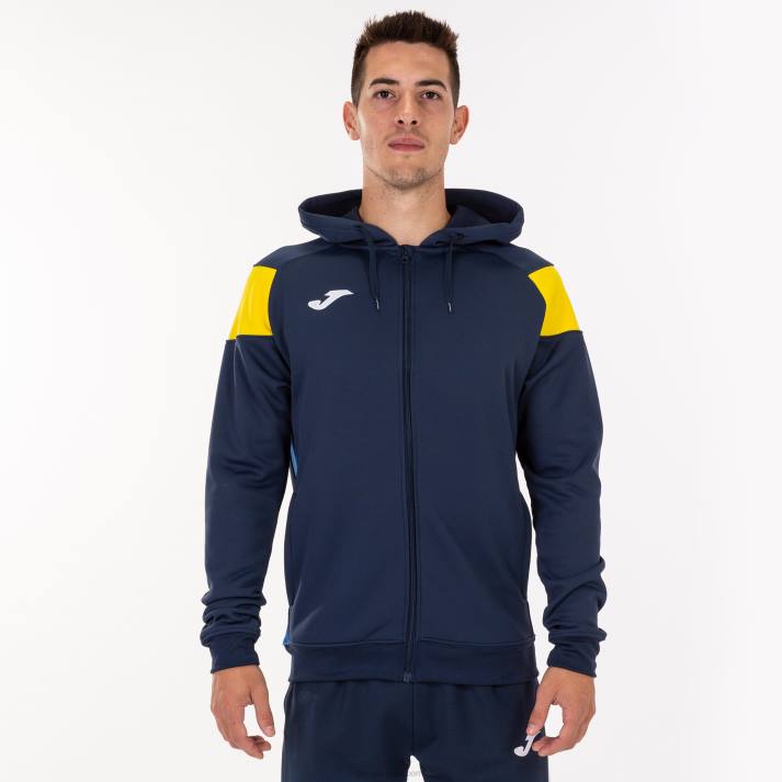 Joma 82P4R3218 الأزرق الداكن الأصفر الملكي الأزرق طاقم سترة مقنعين ثالثا رجال