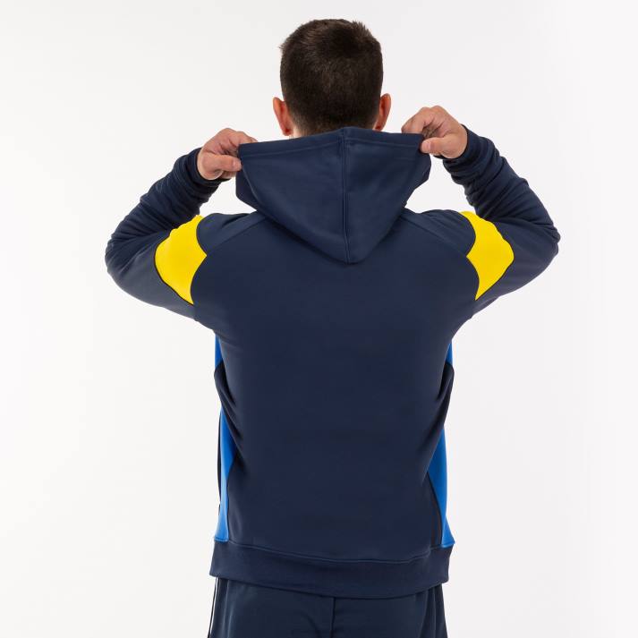 Joma 82P4R3218 الأزرق الداكن الأصفر الملكي الأزرق طاقم سترة مقنعين ثالثا رجال