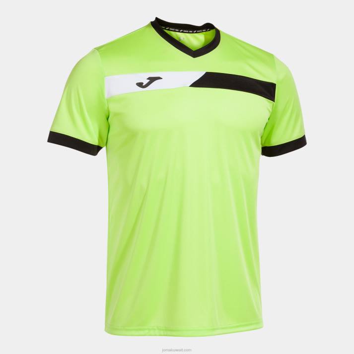 Joma 82P4R3222 الجير الأسود الأبيض قميص قصير الأكمام المحكمة رجال