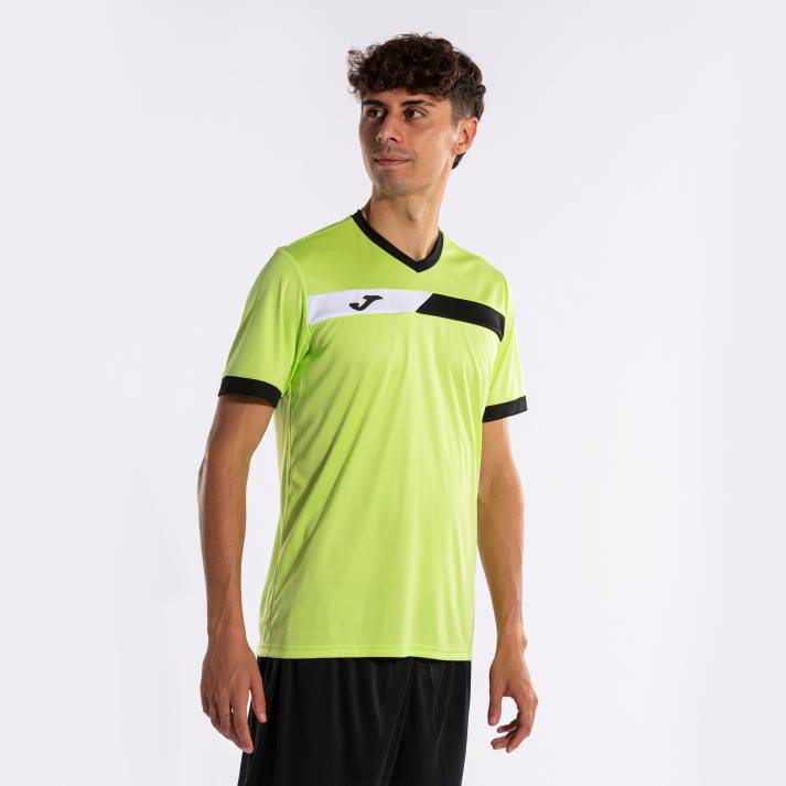 Joma 82P4R3222 الجير الأسود الأبيض قميص قصير الأكمام المحكمة رجال