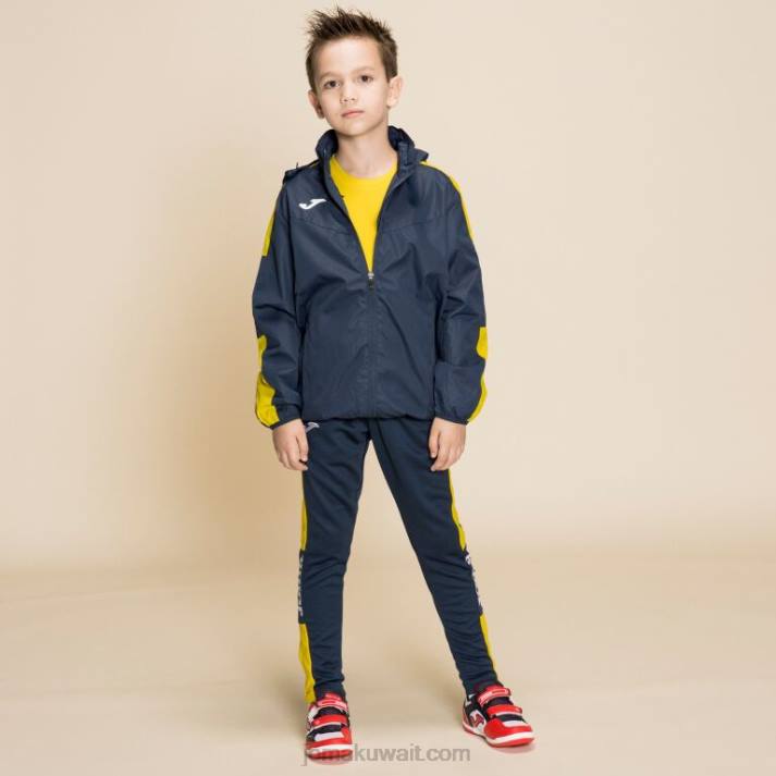 Joma 82P4R3223 الأزرق الداكن والأصفر بطولة سترة المطر الرابع رجال