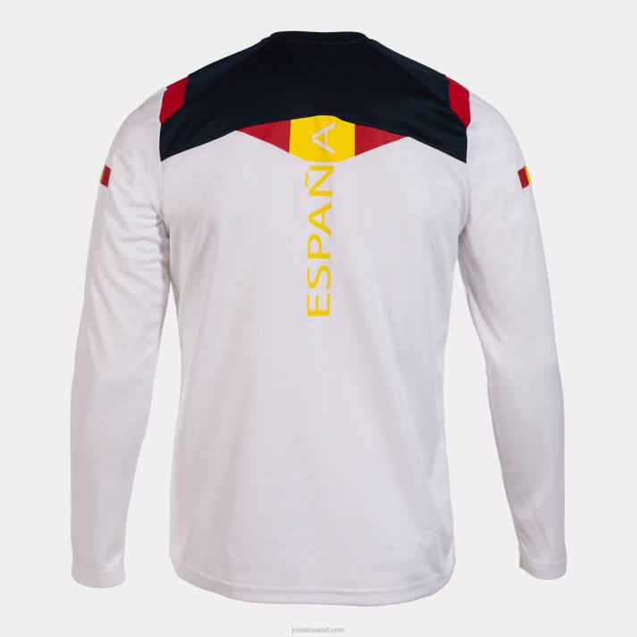 Joma 82P4R3233 أبيض قميص طويل الأكمام اللجنة الأولمبية الإسبانية