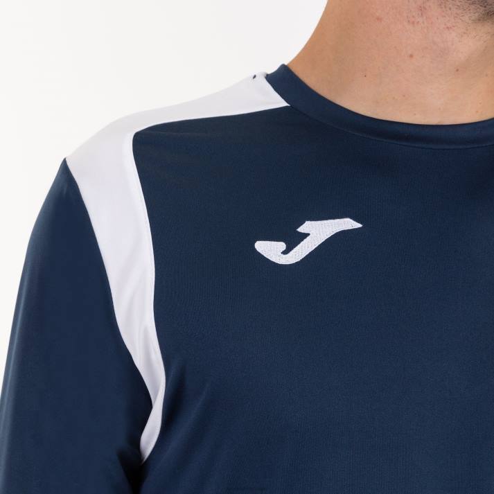 Joma 82P4R3243 الأزرق الداكن الأبيض بطولة القميص بأكمام طويلة v رجال