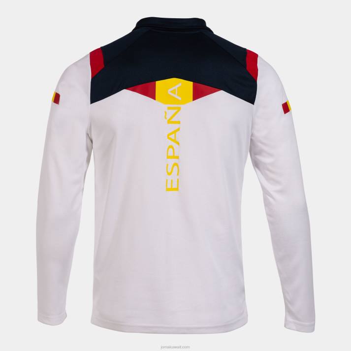 Joma 82P4R3246 أبيض قميص بولو كم طويل اللجنة الاولمبية الاسبانية